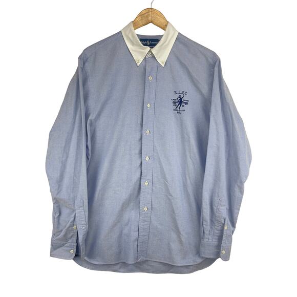 Ralph Lauren RLPC Lawn Tennis Long Sleeve Button Down Mens Large Blue - Picture 2 of 8